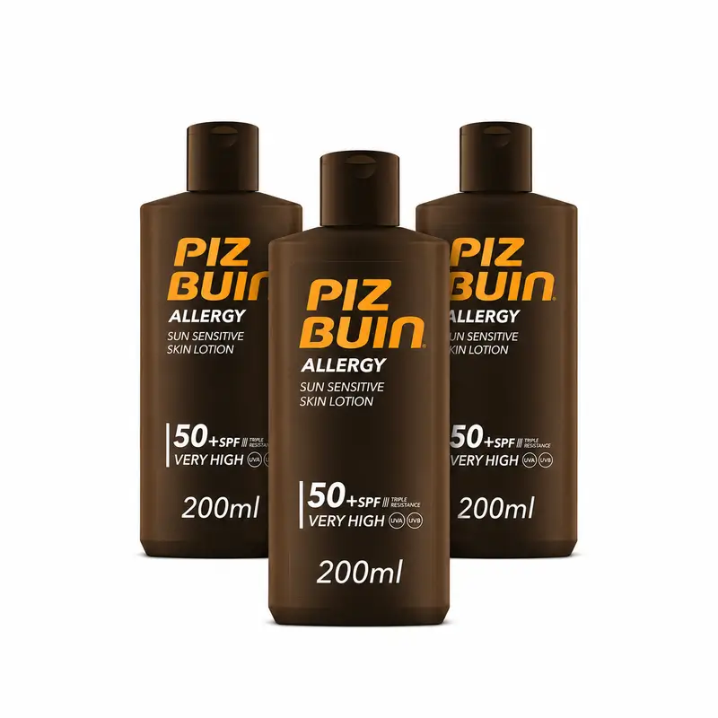 Piz Buin Allergy Body Sun Cream SPF50, Pack of 3 x 200 ml