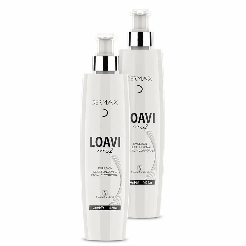 Dermax Loavi M2 Face and Body Emulsion, Pack of 2 x 500 ml