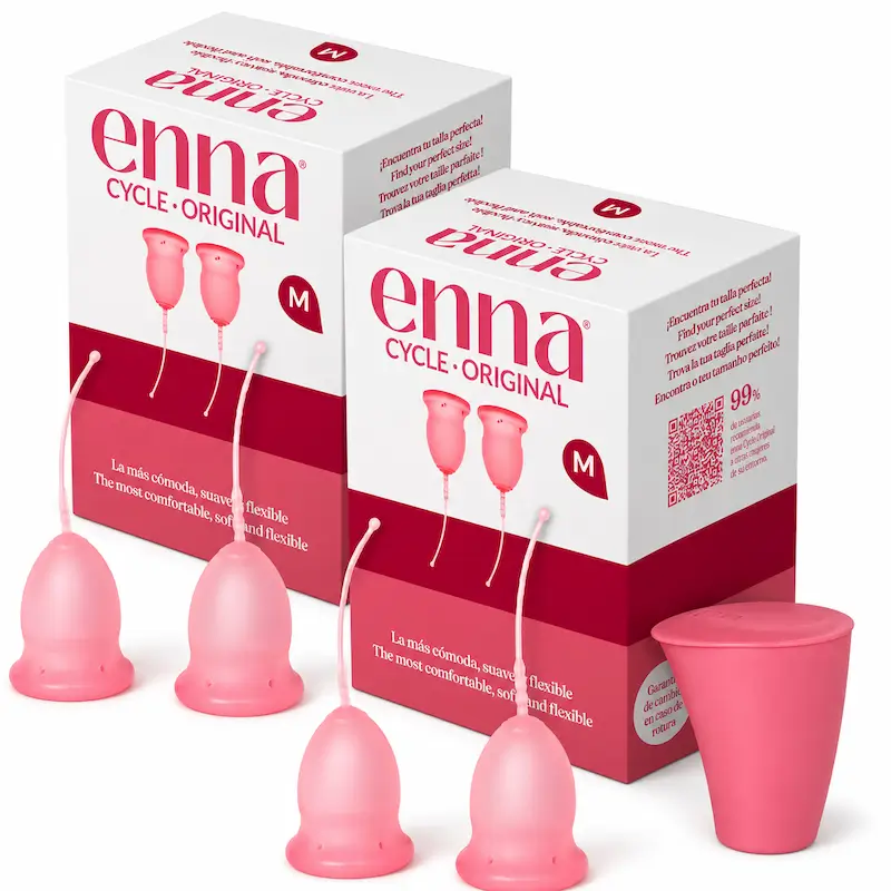Enna Cycle Original Menstrual Cup Without Applicator, Size M, Pack 2 Units