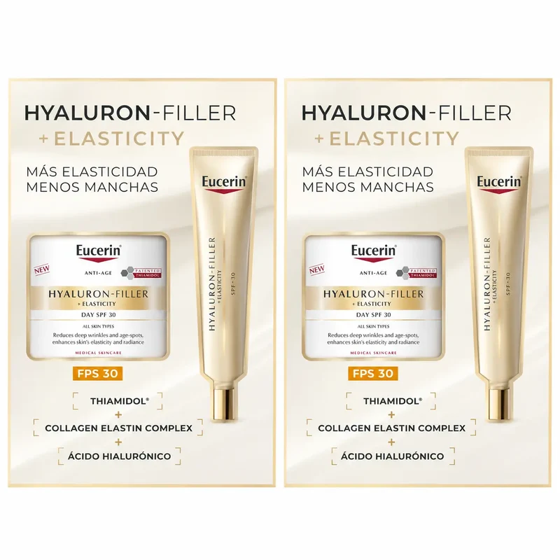 Eucerin Pack Hyaluron Filler Elasticity Day Cream Spf30 50Ml + Eye Contour 15Ml , pack 2