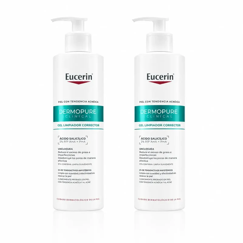 Eucerin Dermopure Triple Effect Cleansing Gel, 400ml, pack 2