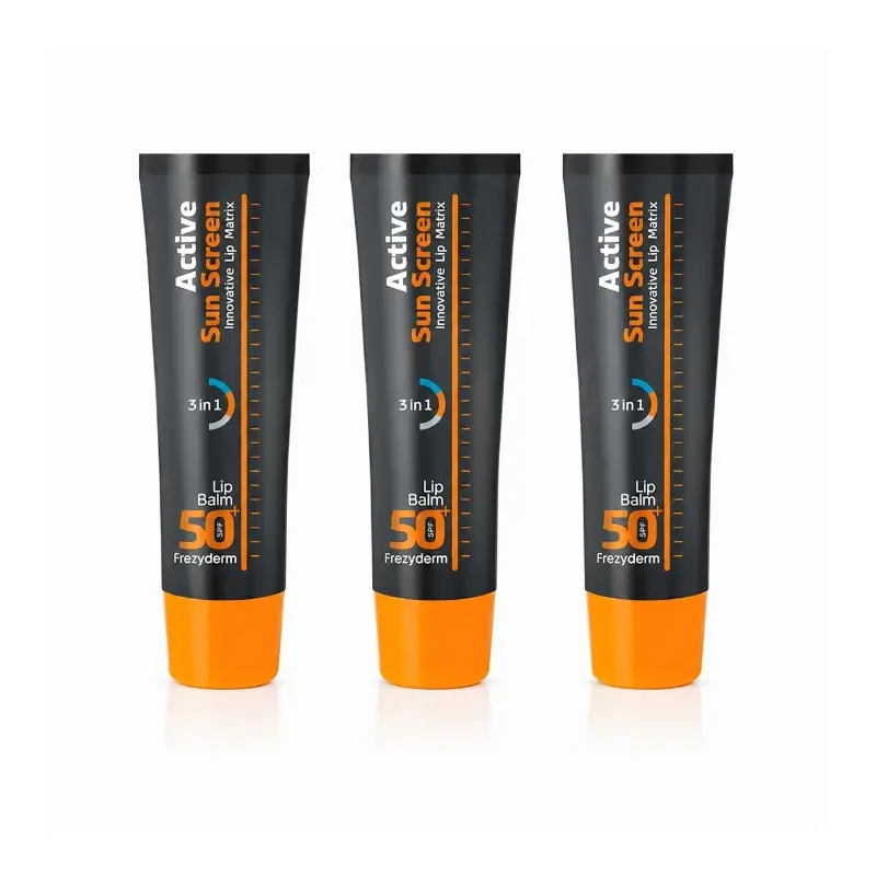 Frezyderm Active Sun Screen Lip Balm Spf 50+ Frezyderm Pack 3 x 15 Ml
