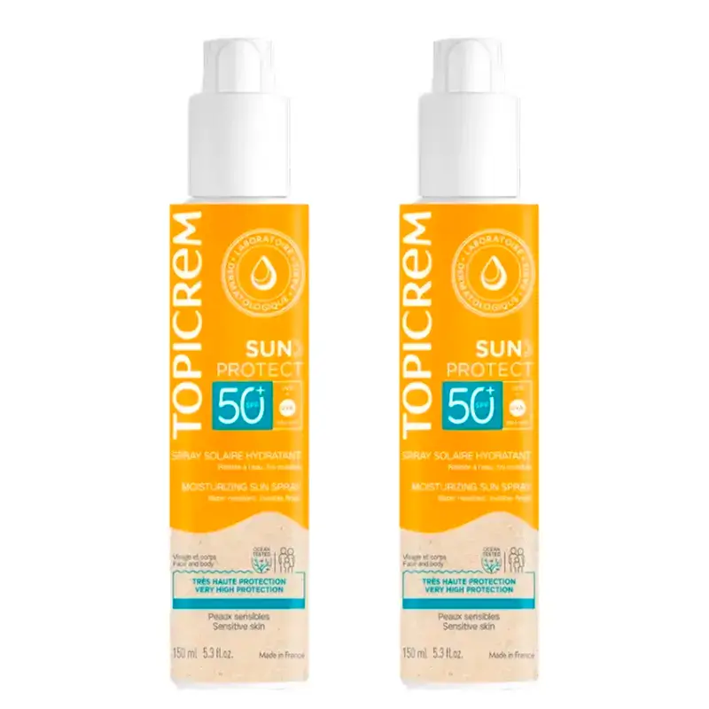 Topicrem Sun Protect Spray SPF 50+, Pack of 2 x 150 ml