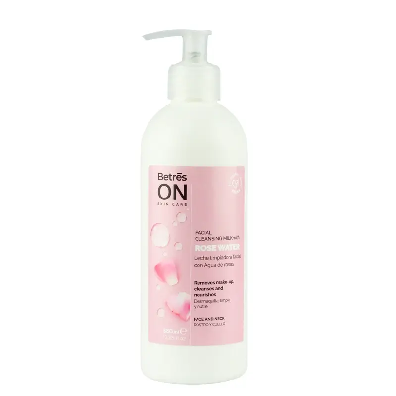 Betres On Facial Cleansing Milk Rose Water, 380 ml