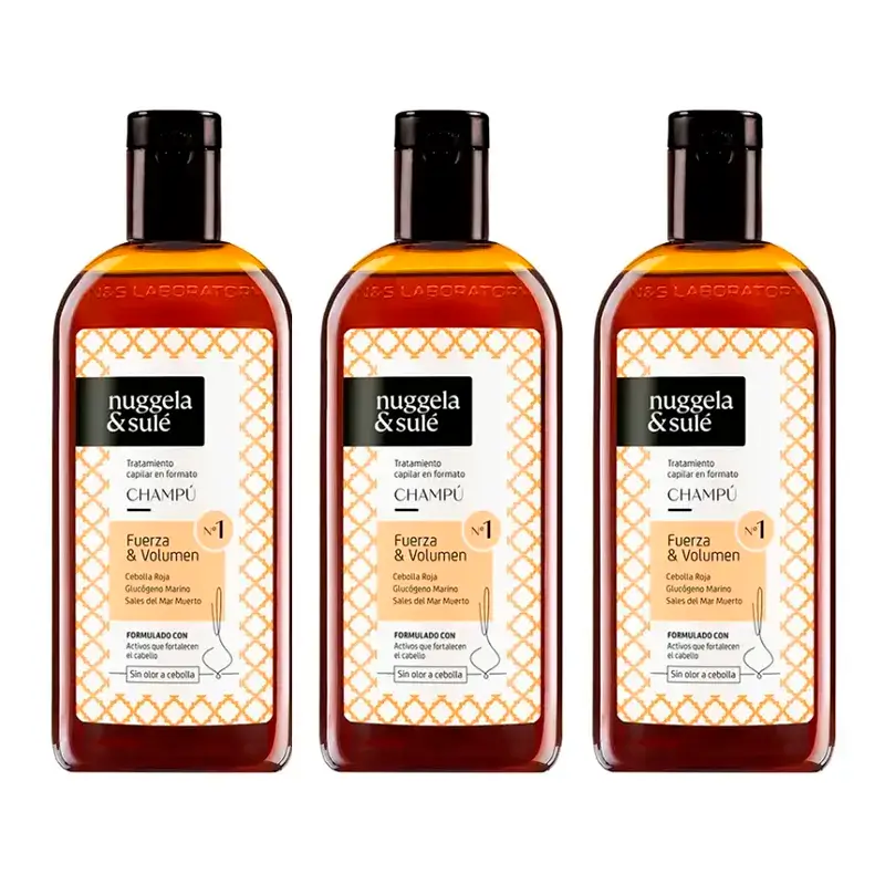 Nuggela & Sule Shampoo Premium Onion Extract Weak & Greasy Hair, 3 x 250 ml Pack