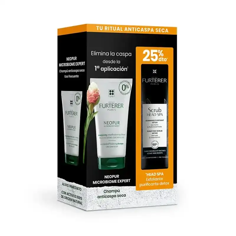 Rene Furterer Neopur Anti-Dandruff Dry Shampoo150Ml + Head Spa Purifying Detox Exfoliating Scrub 150Ml