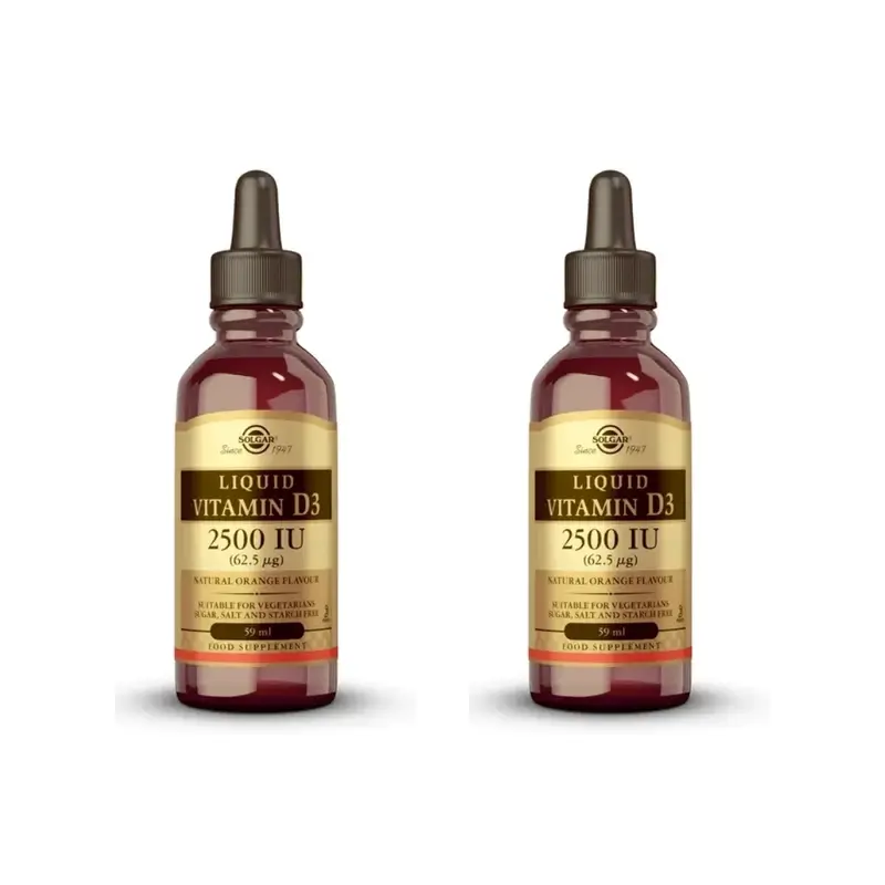 Solgar Vitamin D3 Liquid 2500 Ui, 2X59 Ml