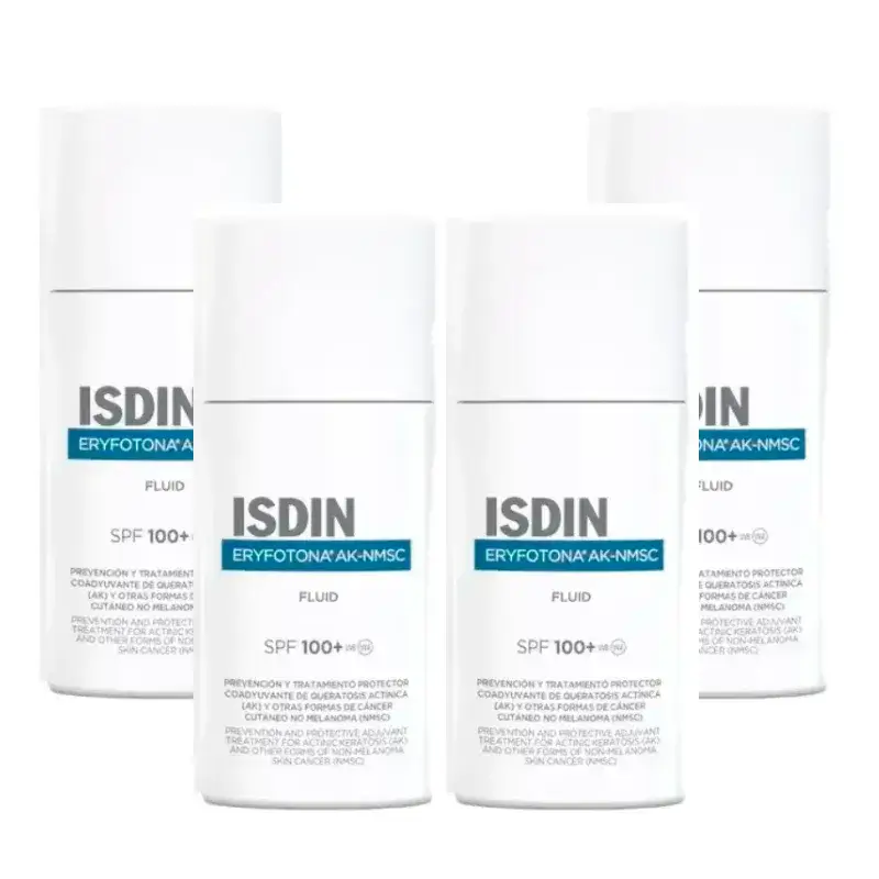 Isdin Eryfotona AK-NMSC Sun and Face SPF 100+, Pack of 4 x 50 ml