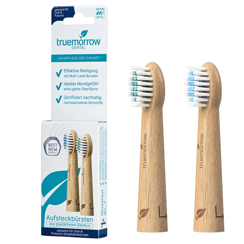 Aufsteckbürsten aus Bambus für Oral-B Pulsonic Schallzahnbürsten