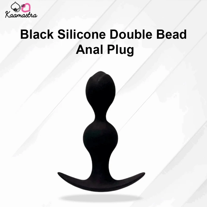 Kaamastra Black Silicone Double Bead Anal Plug