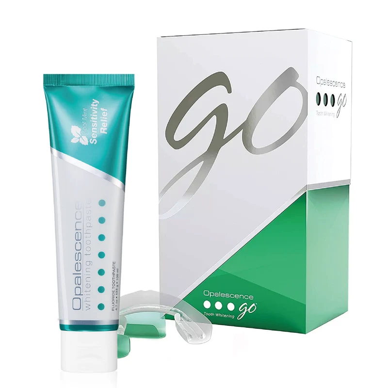 Opalescence Go 6% Kit + Whitening & Sensitivity Relief Whitening Paste – Complete teeth whitening and daily care