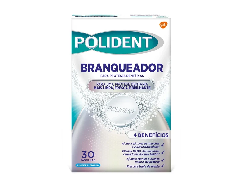 Whitening Denture Cleaning Tablets - Polident 30 units