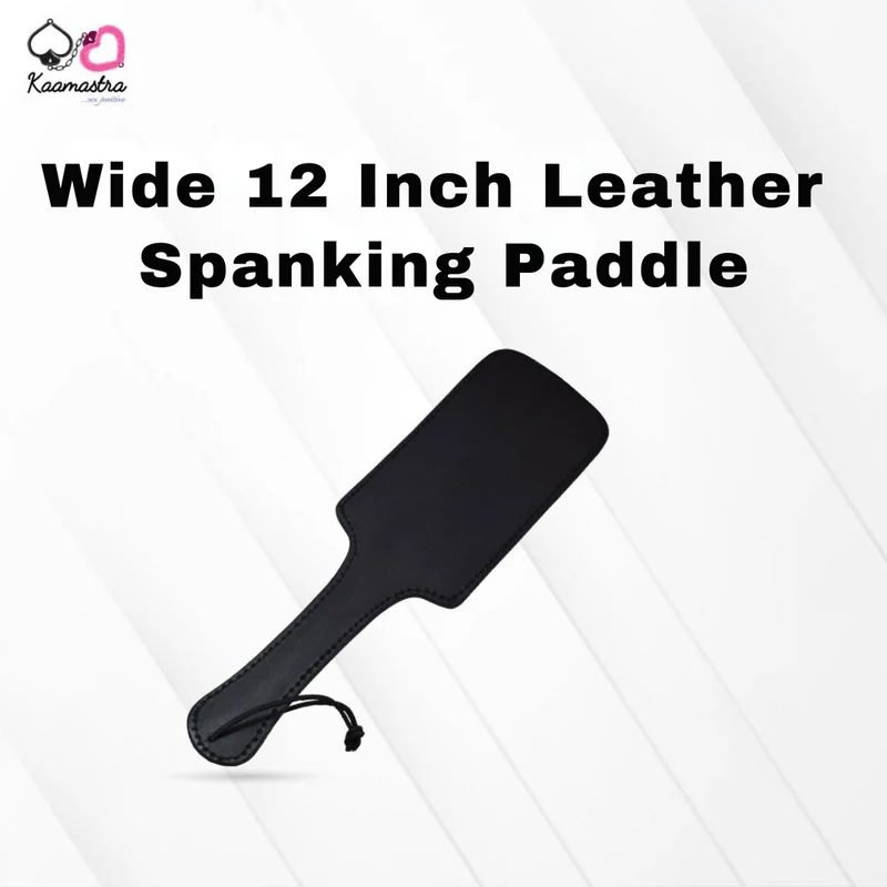 Kaamastra Wide 12 Inch/30.48 cm Leather Spanking Paddle Black