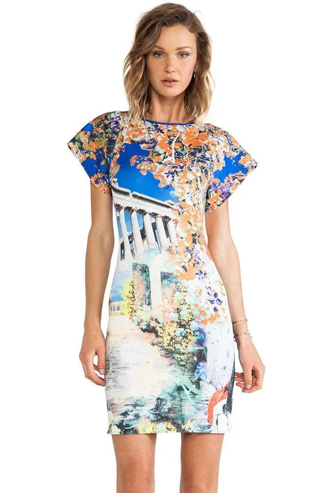 Kaamastra Sexy Half Sleeves Bodycon Dress for Women