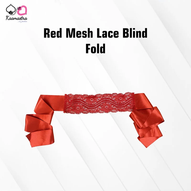 Kaamastra Red Floral Mesh & Satin Blind Fold
