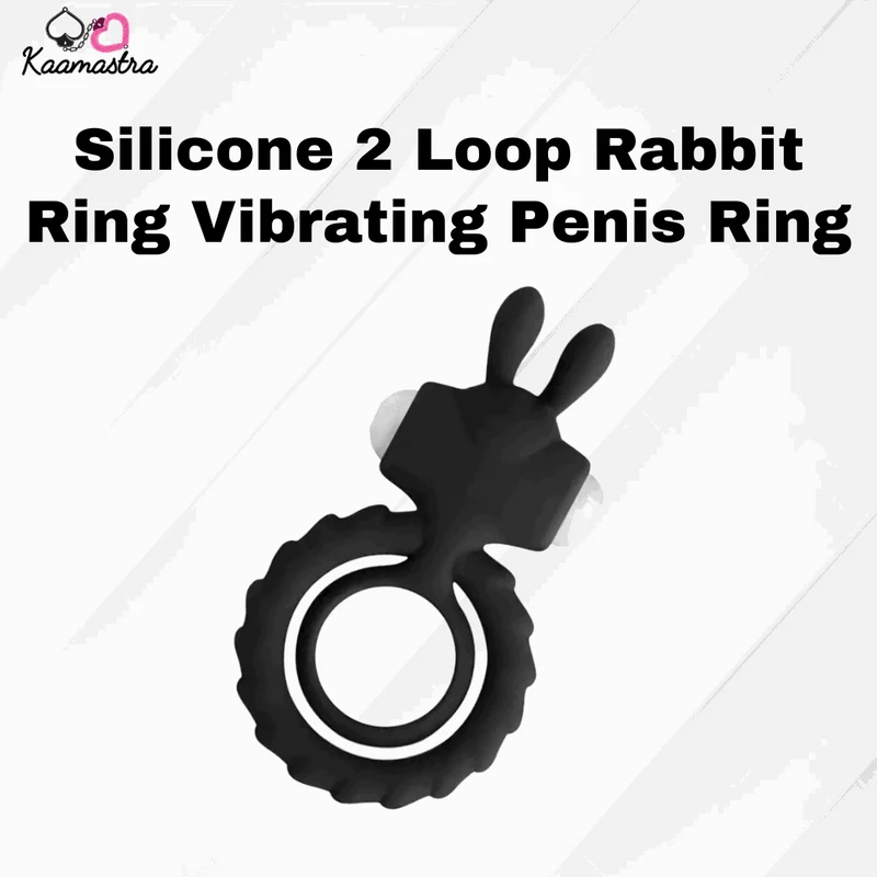 Kaamastra Silicone 2 Loop Rabbit Ring Vibrating Penis Ring