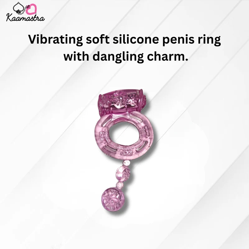 Kaamastra Soft Silicone Baby Pink Penis Ring with Dangling Charm