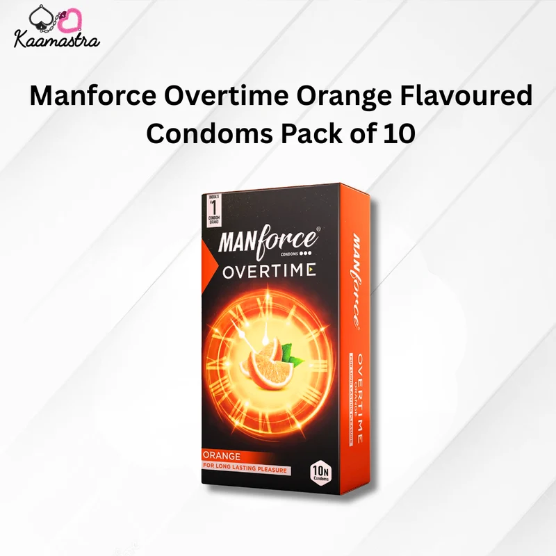 Manforce Overtime Orange Flavoured Condoms Pack of 10