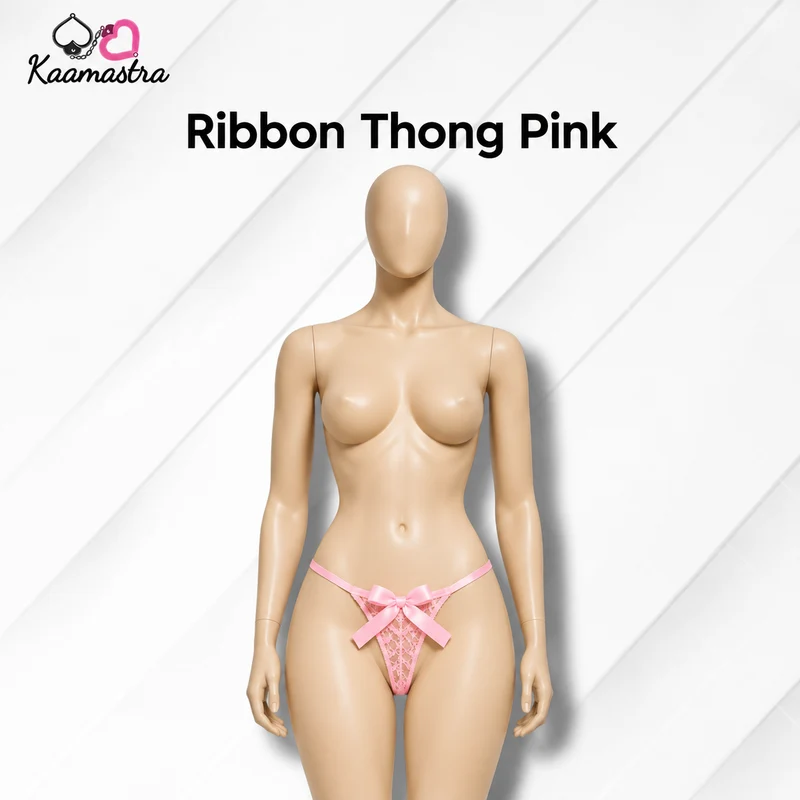 Kaamastra Ribbon Thong for Women - Pink