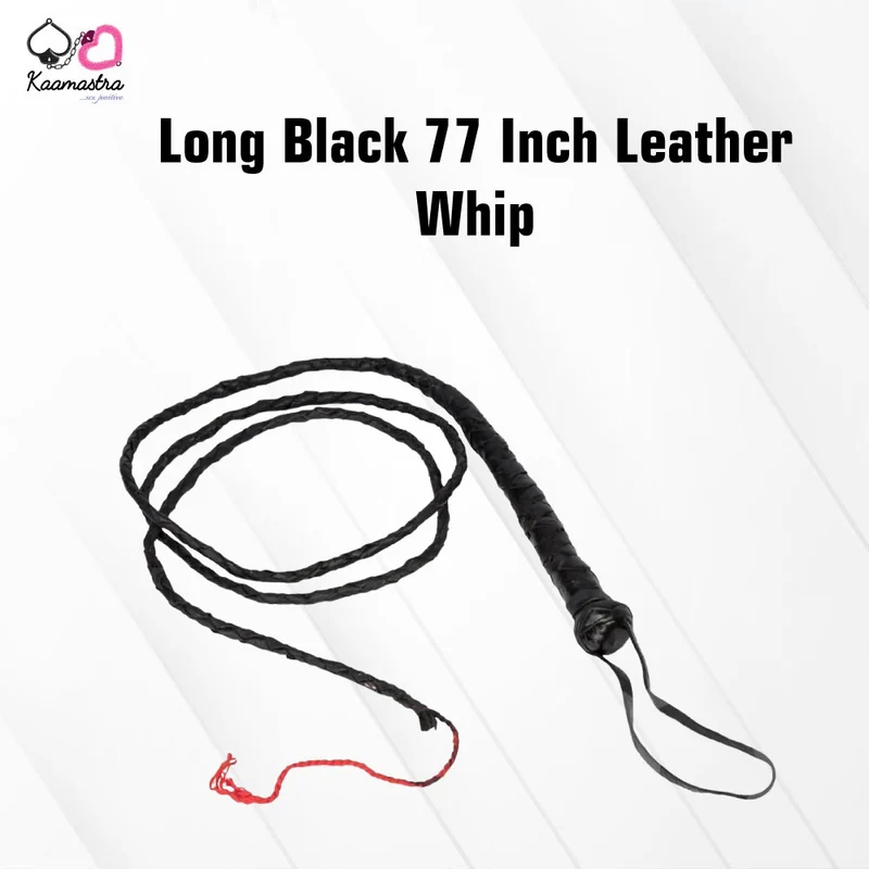 Kaamastra Long Black 77 Inch/195 cm Leather Whip