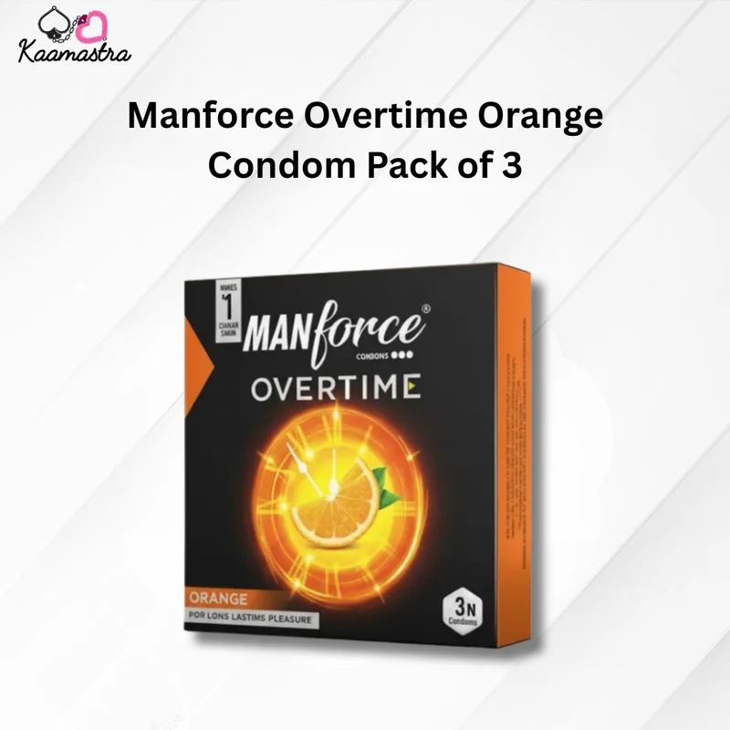 Manforce's Overtime Orange Condoms Pack of 3 - Long-Lasting Pleasure