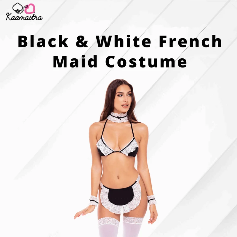 Kaamastra Black French Maid Costume Lingerie set
