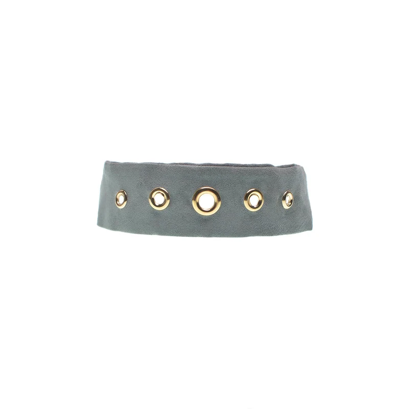 Kaamastra Grey Velvet Studded Choker