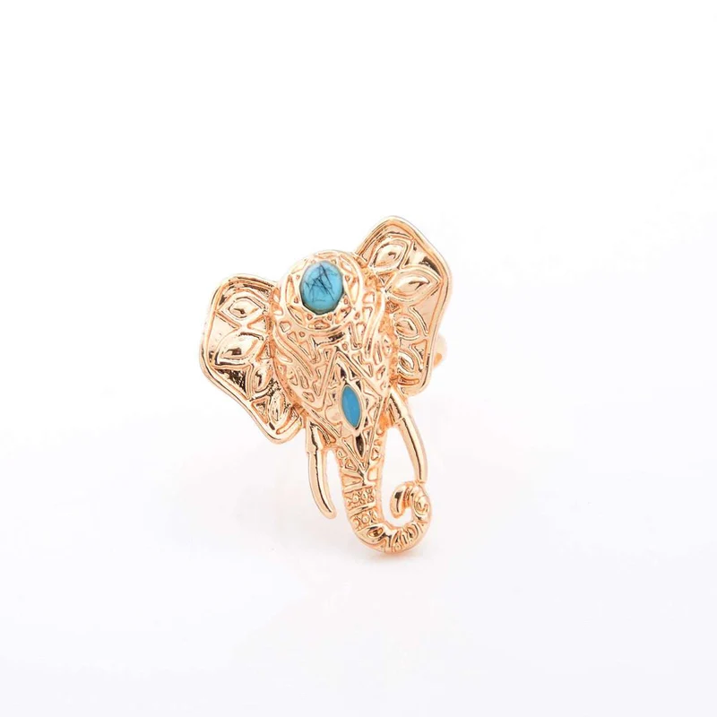 Kaamastra Golden Punk vintage Elephant Ring
