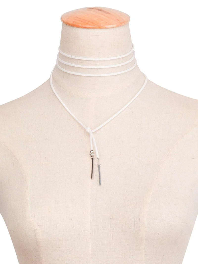 Kaamastra Long White Faux Chain