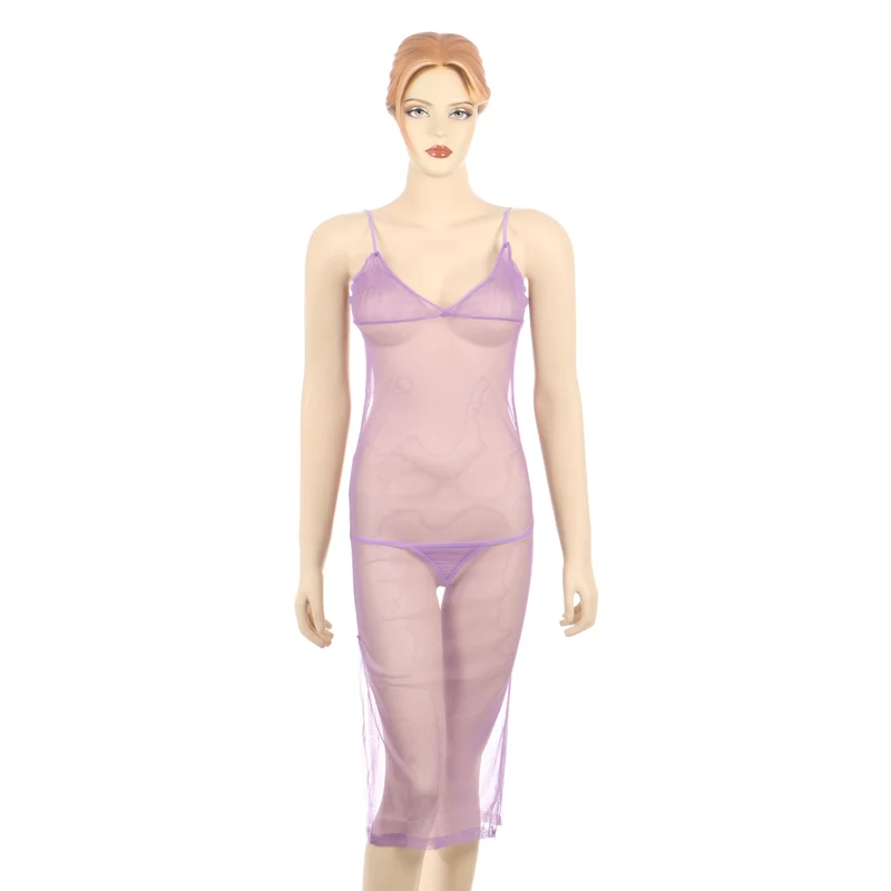 Kaamastra women sexy Long see through Purple Gown