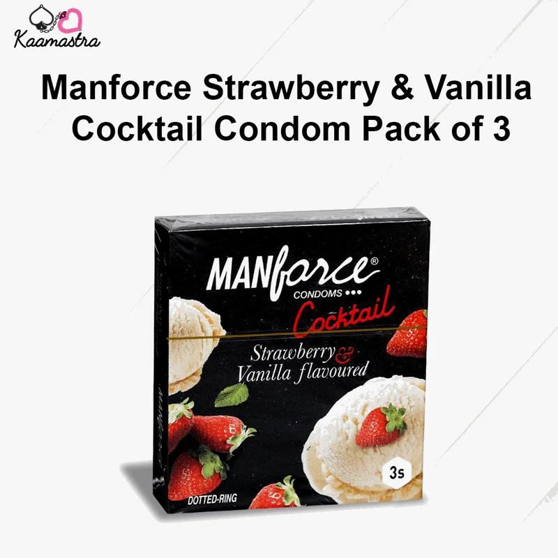 Manforce Strawberry And Vanilla Cocktail Condom Pack of 3
