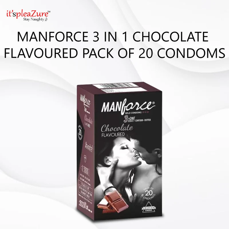ManForce 3 in 1 Chocolate Flavoured Pack of 20 Condoms
