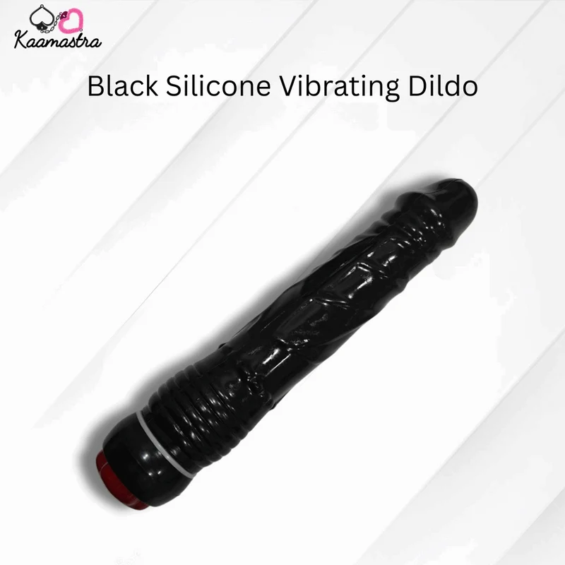 Kaamastra Black Silicone Vibrating Dildo