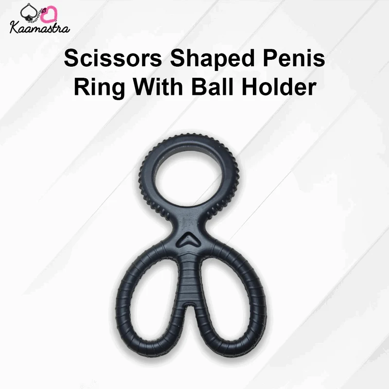 Kaamastra's Scissors Shaped Penis Ring With Ball Holder