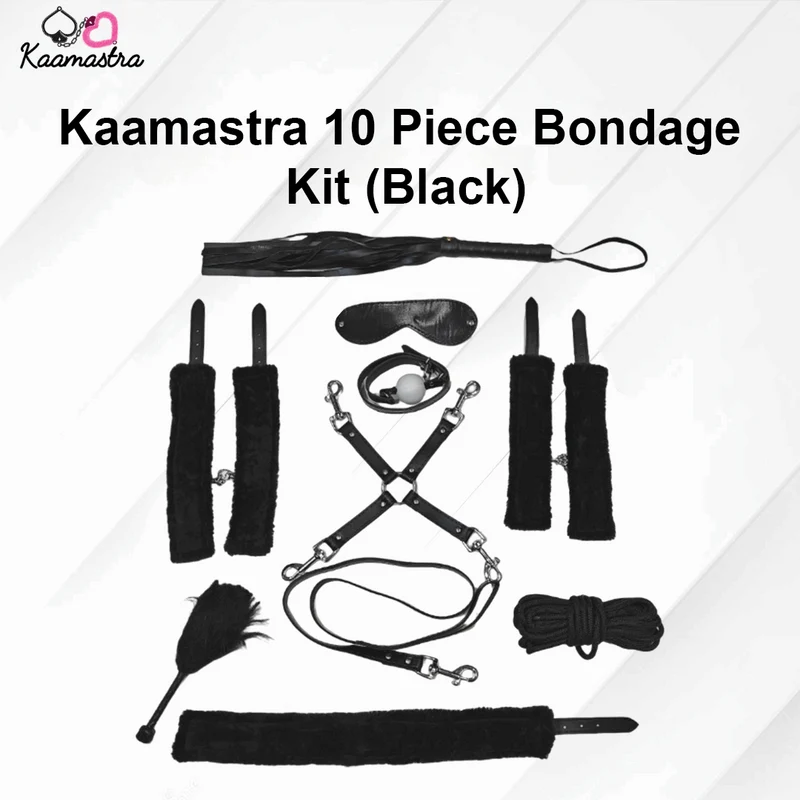 Kaamastra's 10 Piece Bondage Kit (Black)