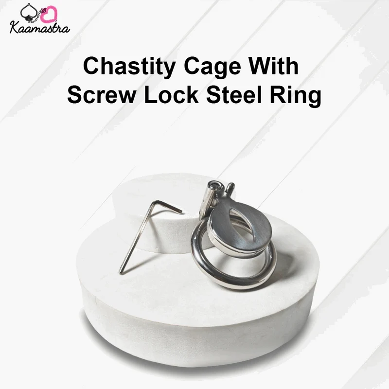 Kaamastra's Chastity Cage With Screw Lock Steel Ring