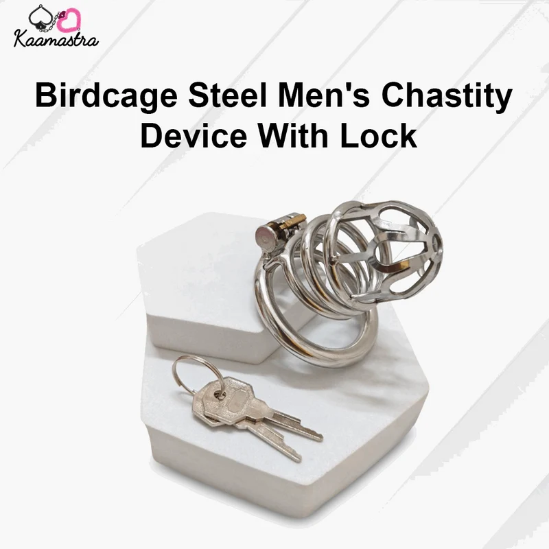 Kaamastra's Birdcage Steel Men's Chastity Device With Lock
