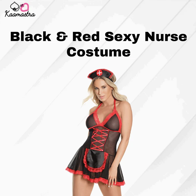 Kaamastra Black & Red Sexy Nurse Costume
