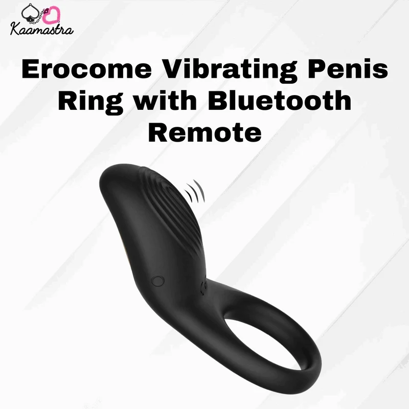 Erocome Vibrating Penis Ring with Remote on Kaamastra - Black